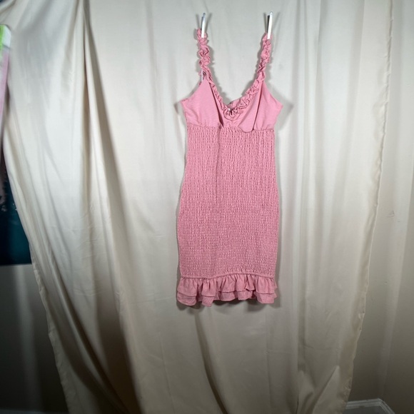 NWOT! Pink Ruffled Mini Sundress - Picture 2 of 8
